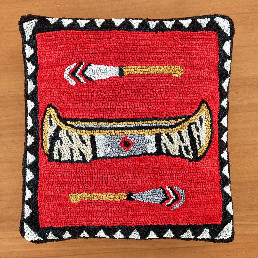 Park Designs 18" Hooked Pillow, Wilderness Canoe