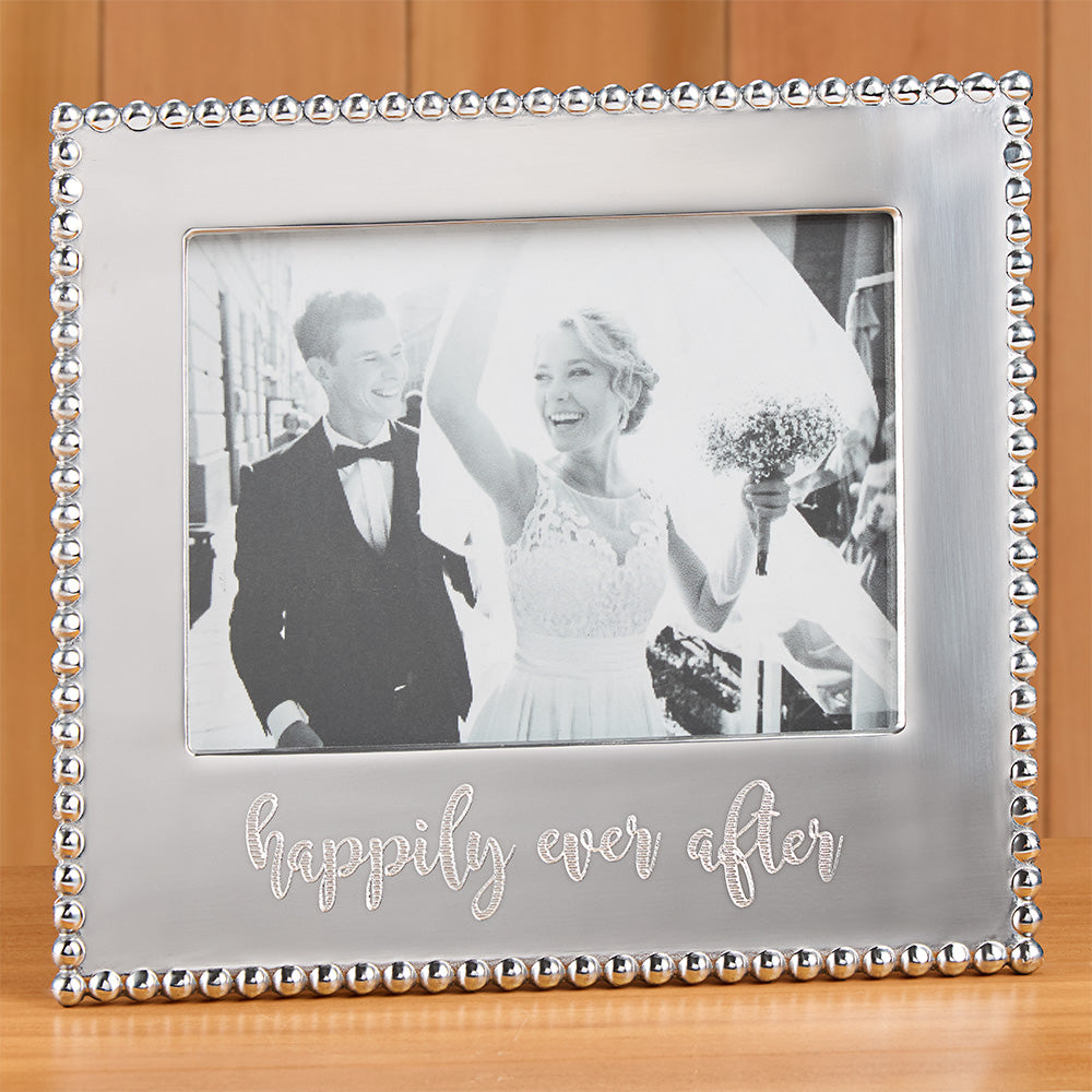Mariposa Aluminum Photo Frame, "Happily Ever After"