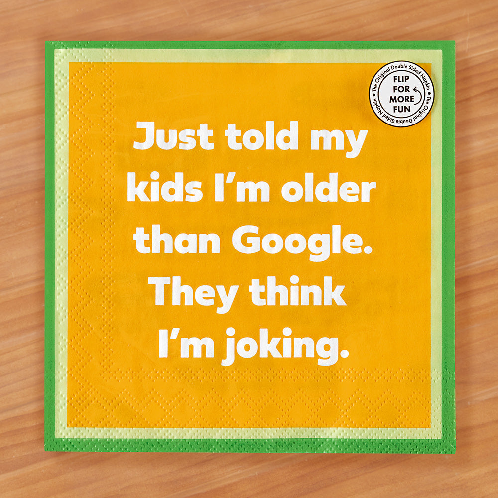 Drinks on Me Cocktail Napkins, Older Than Google