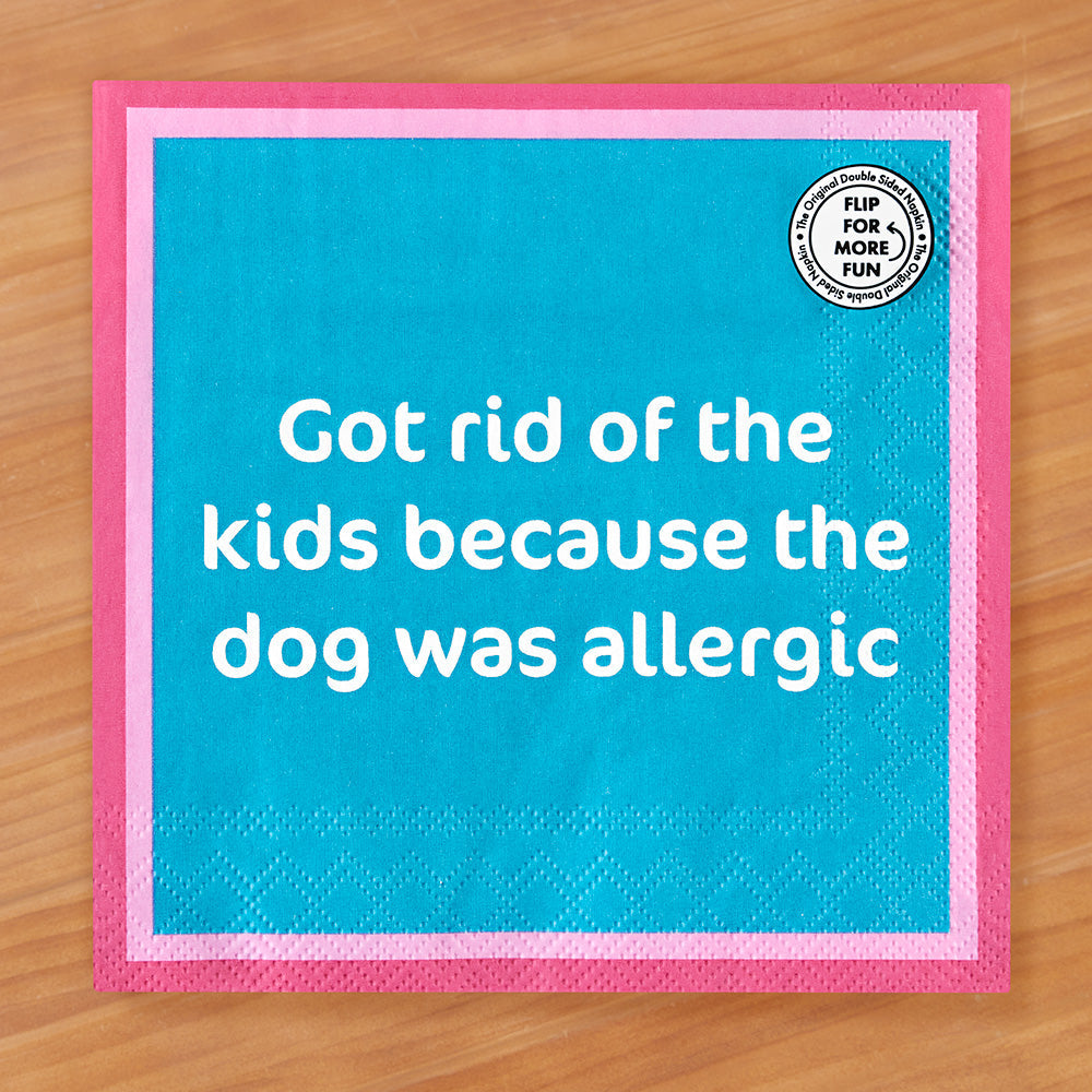 Drinks on Me Cocktail Napkins, Allergic to Kids