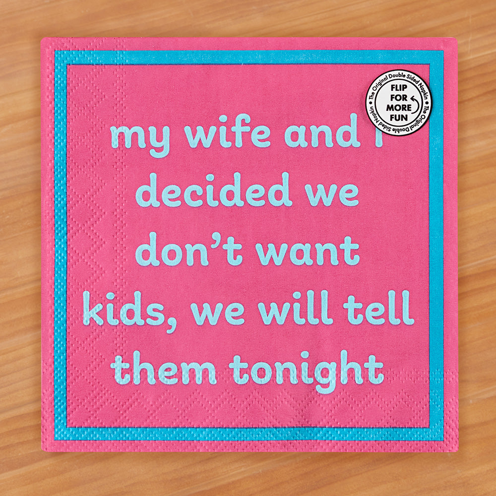 Drinks on Me Cocktail Napkins, Allergic to Kids