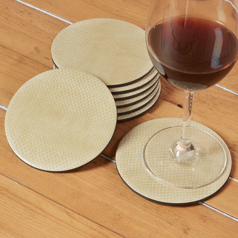 Caspari Snakeskin Felt Back Coasters
