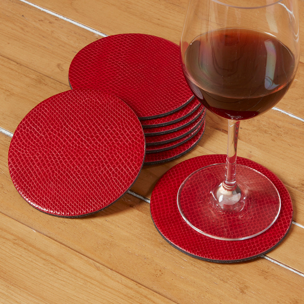 Caspari Snakeskin Felt Back Coasters