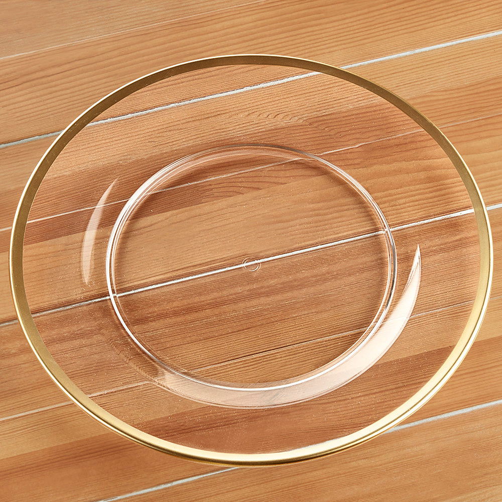 Caspari Acrylic Charger with Gold Rim
