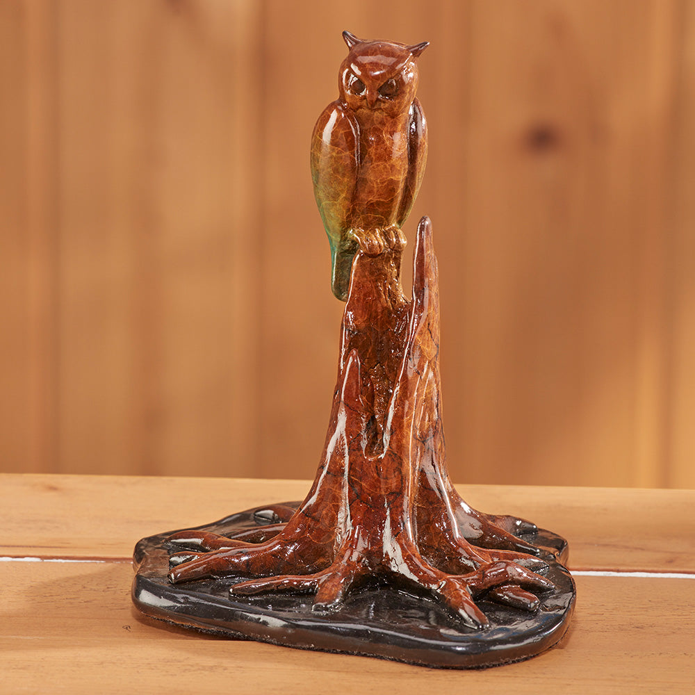 "Night Watch" Bronze Owl Sculpture by Eric Wilcox