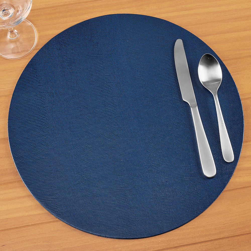 Caspari Lizard Felt-Backed Placemats, Round