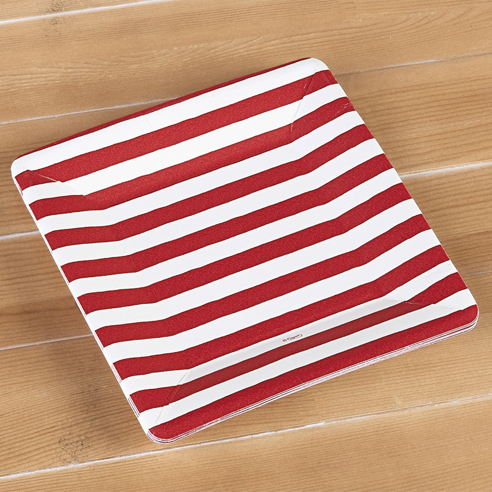 Red square paper plates hotsell