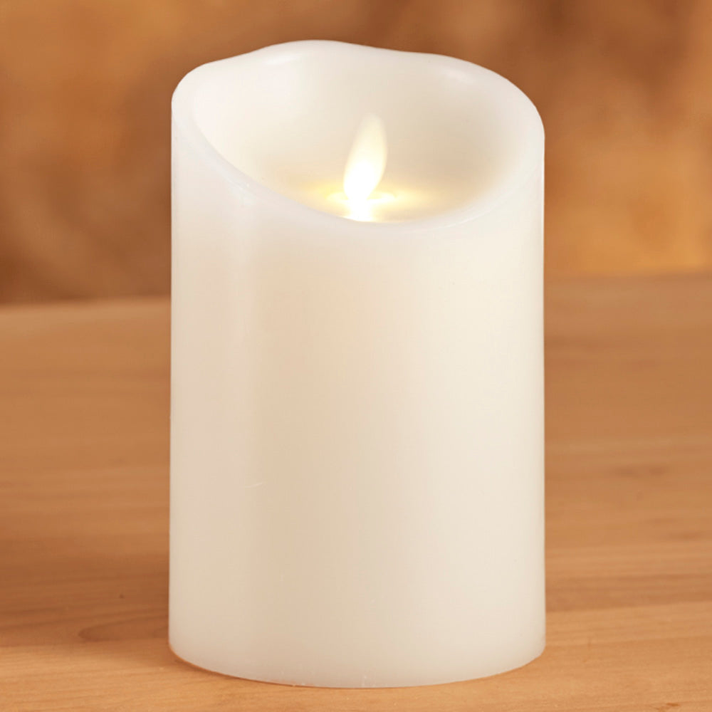 Luminara Vanilla Scented Flameless Pillar Candle, Ivory