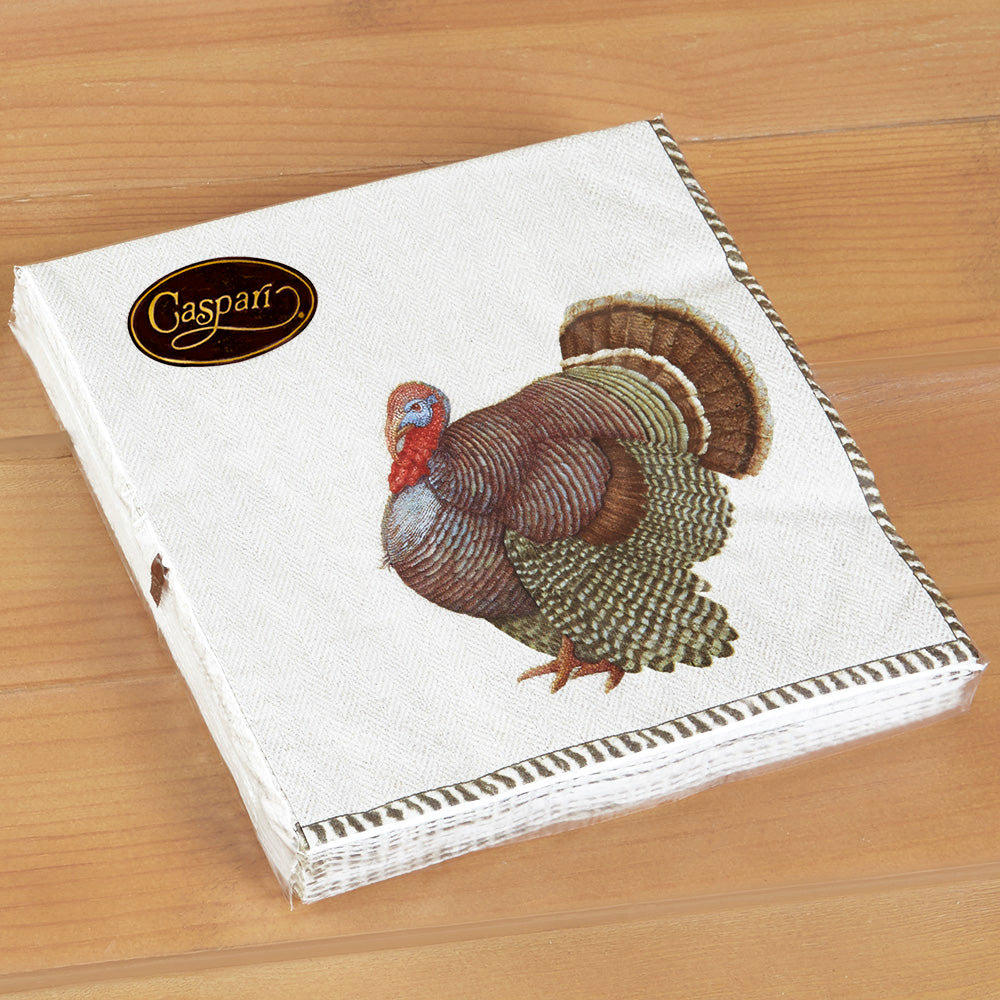 Caspari Paper Napkins - Thomas T. Byrd Turkey