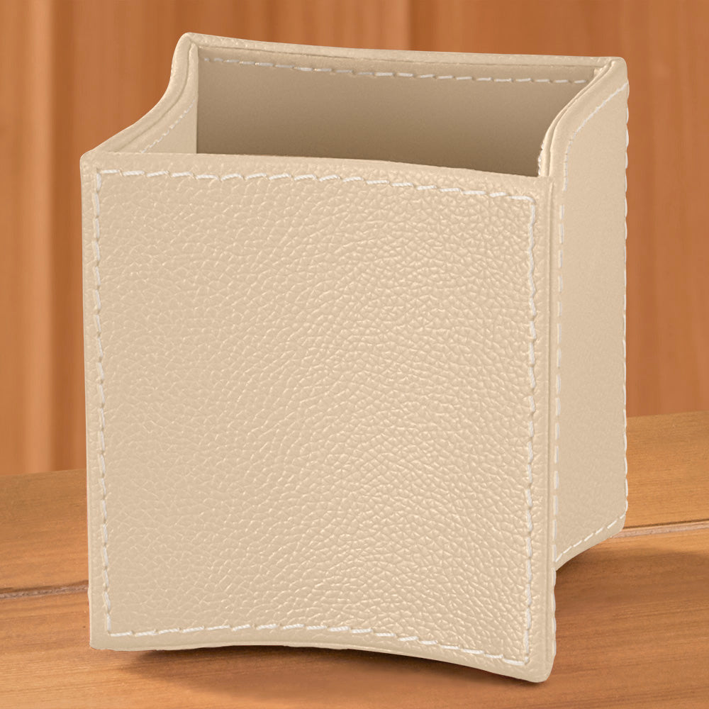 Folded Leather Pencil Cup