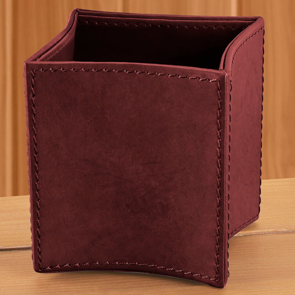 Folded Leather Pencil Cup