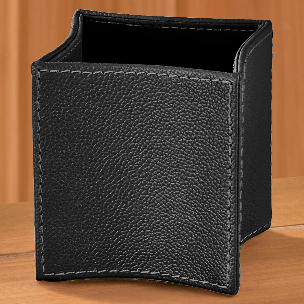Folded Leather Pencil Cup