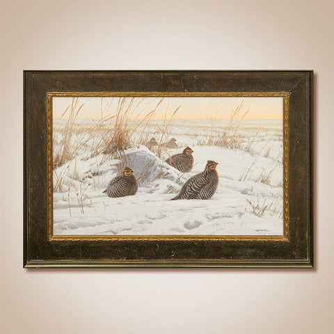 "Winter Roost - Prairie Chickens" Original Oil Painting by Jim Rataczak