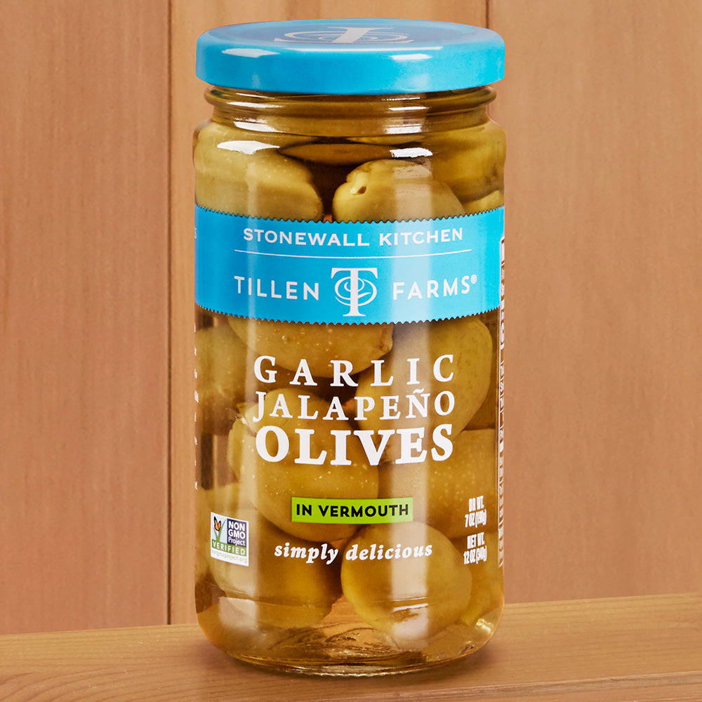Stonewall Kitchen Tillen Farms Garlic Jalapeño Olives - 12 oz