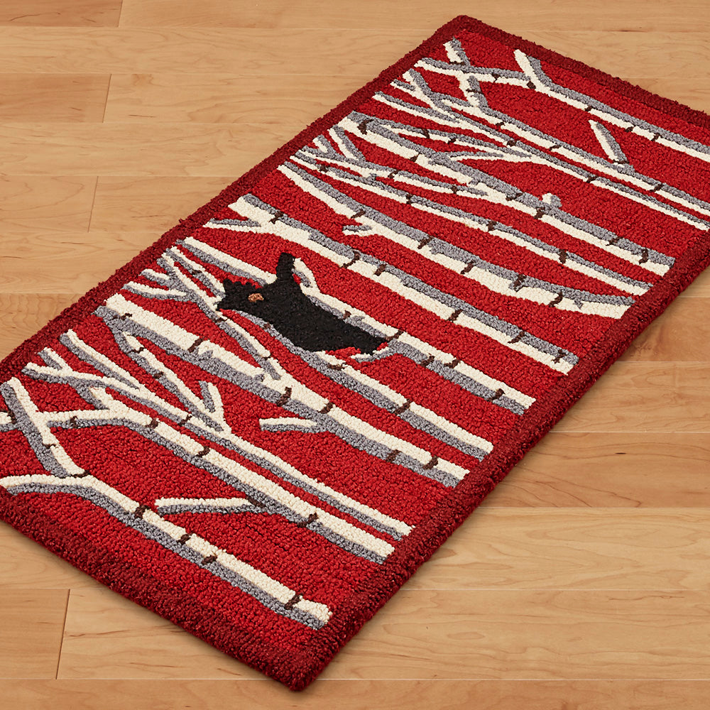 Chandler 4 Corners 2' x 4' Hooked Rug, Bear in Birches