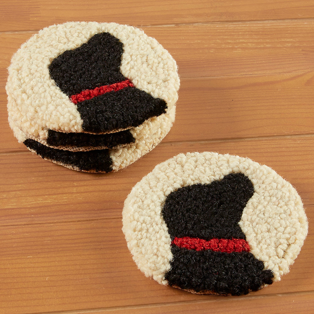 Chandler 4 Corners Hooked Wool Coaster Set, Lab