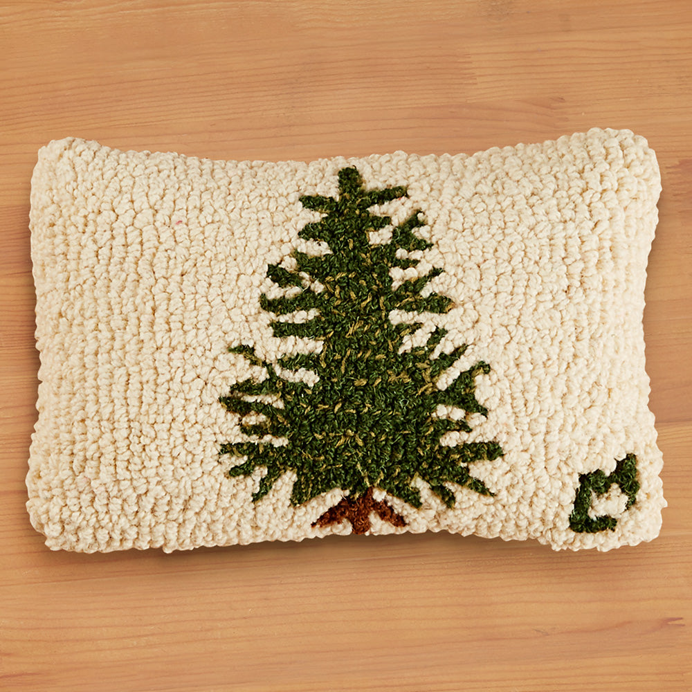 Chandler 4 Corners 8" x 12" Hooked Pillow, Little Tree