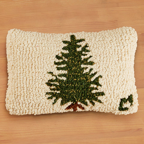 Chandler 4 Corners 8" x 12" Hooked Pillow, Little Tree
