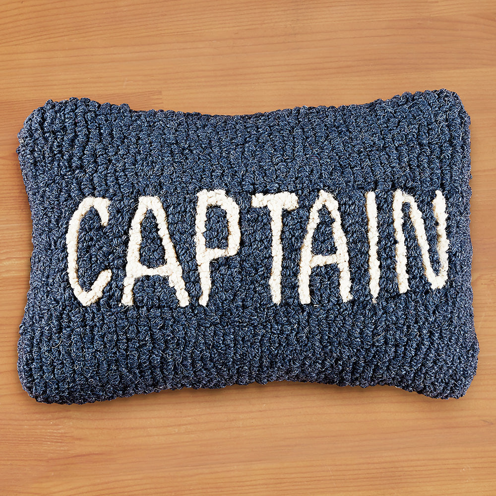 Chandler 4 Corners 8" x 12" Hooked Pillow, Captain