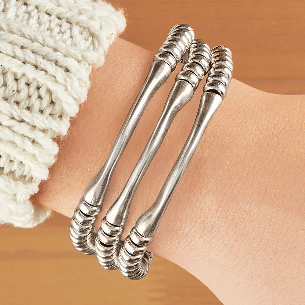 dress the part silver bracelet 6mm Sterling Silver Beaded Bracelet Average (7 inches)