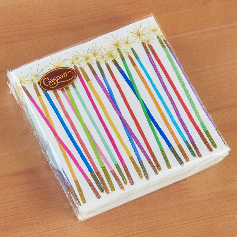 Caspari Paper Cocktail & Luncheon Napkins, Party Candles