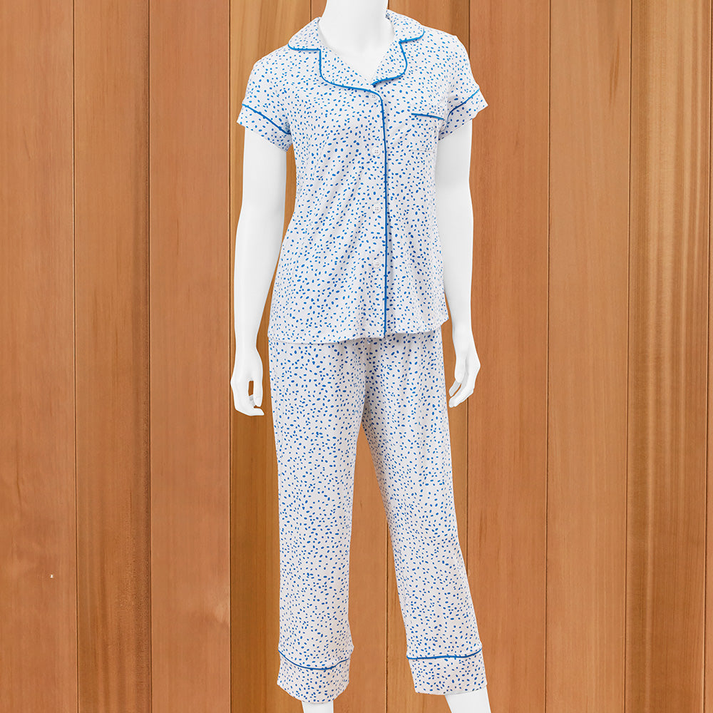 The Cat's Pajamas Women's Pima Knit Capri Pajama Set, Confetti Dot