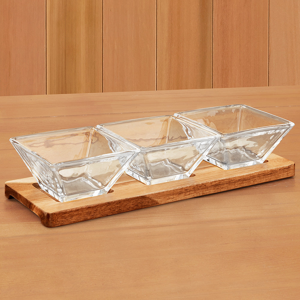 Badash "Snack Time!" Triple Bowl Serving Tray