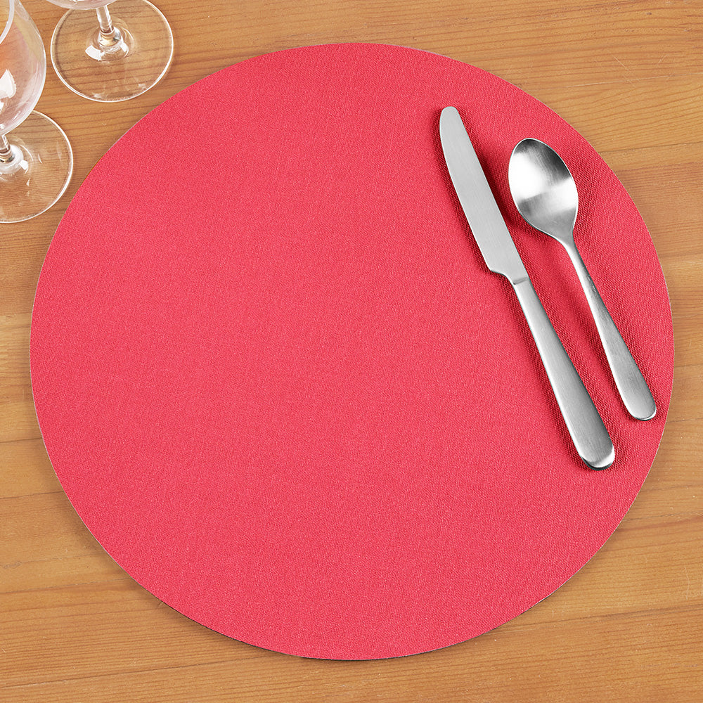 Caspari Canvas Classic Round Felt-Backed Placemat
