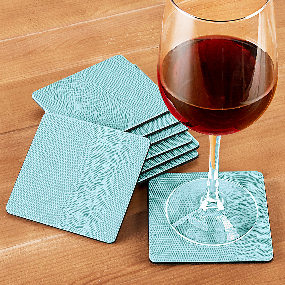 Caspari Lizard Felt-Backed Coaster Set