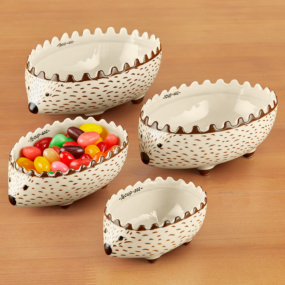 Nesting Stoneware Hedgehog Measuring Cups, Set of 4