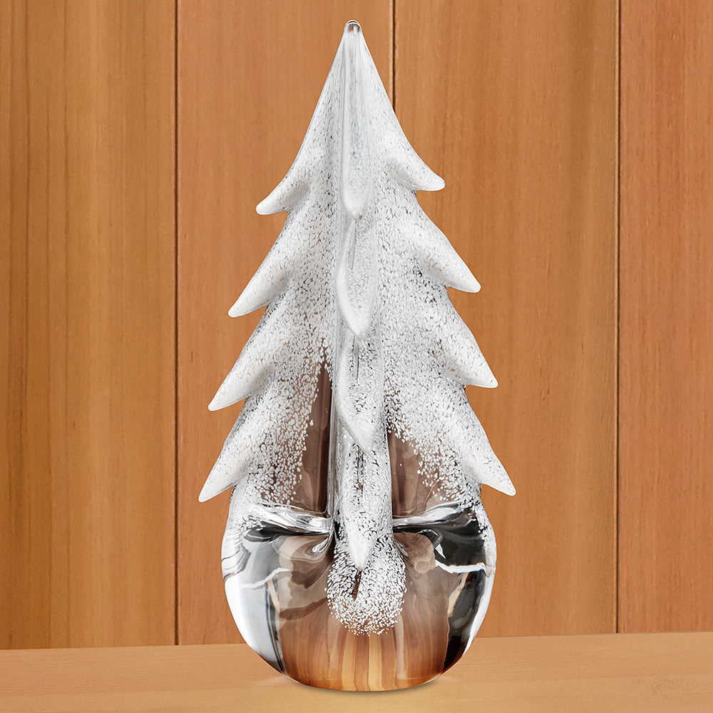 Simon Pearce Glass Evergreen, Snowy Branches