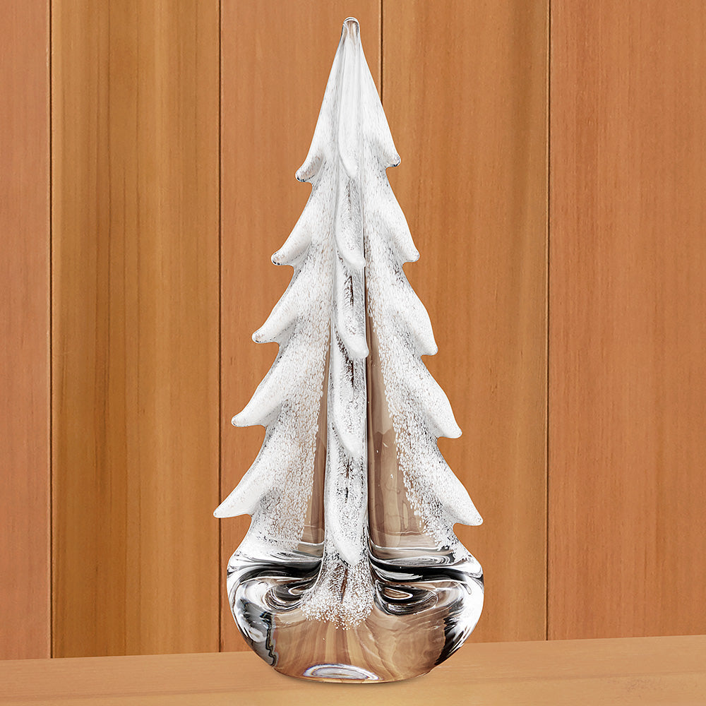 Simon Pearce Glass Evergreen, Snowy Branches