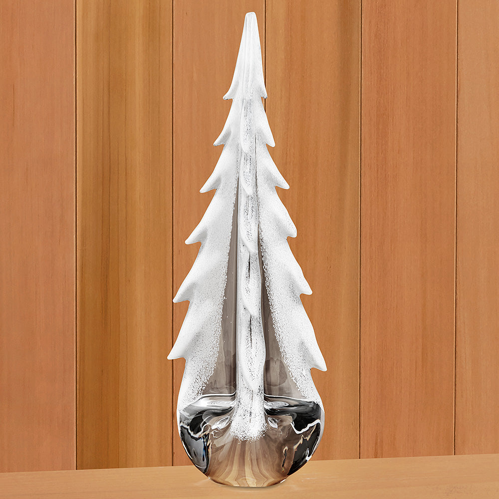 Simon Pearce Glass Evergreen, Snowy Branches