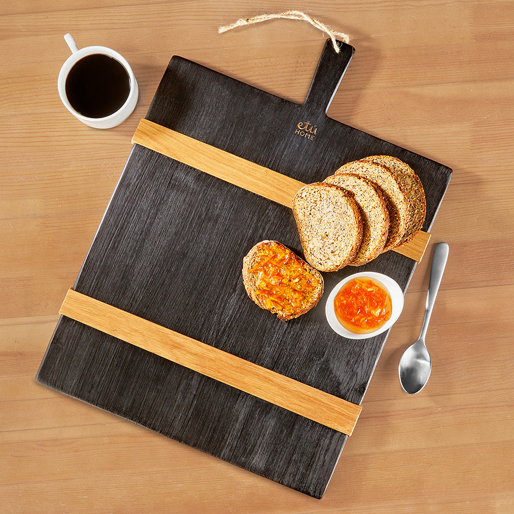 etúHOME Mod Charcuterie Board, Black Rectangle