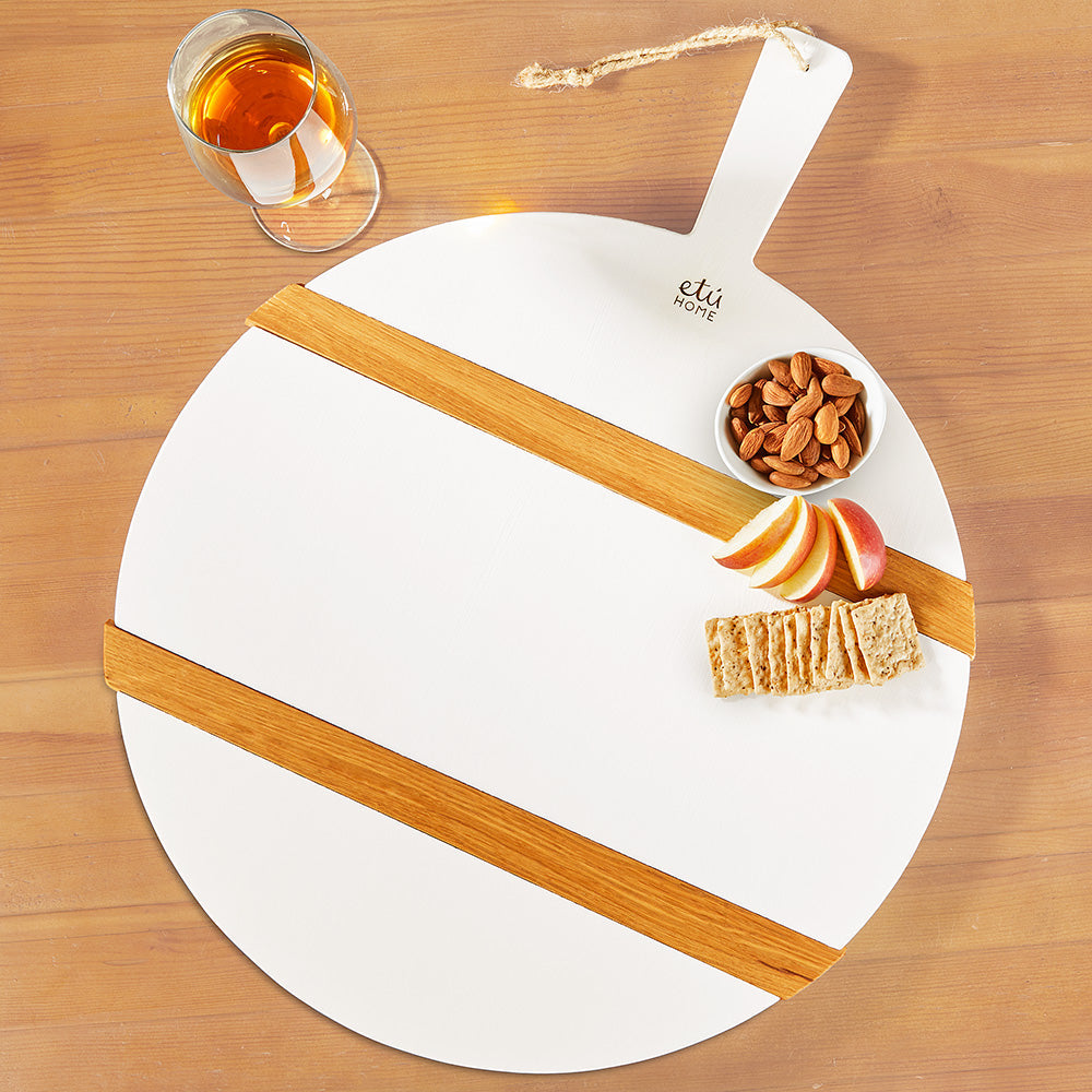 etúHOME Mod Charcuterie Board, White Round