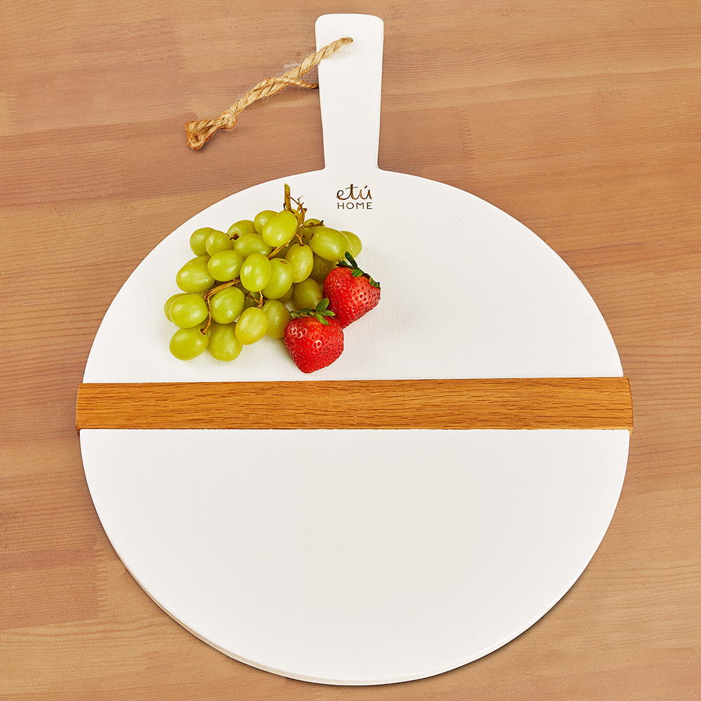 etúHOME Mod Charcuterie Board, White Round