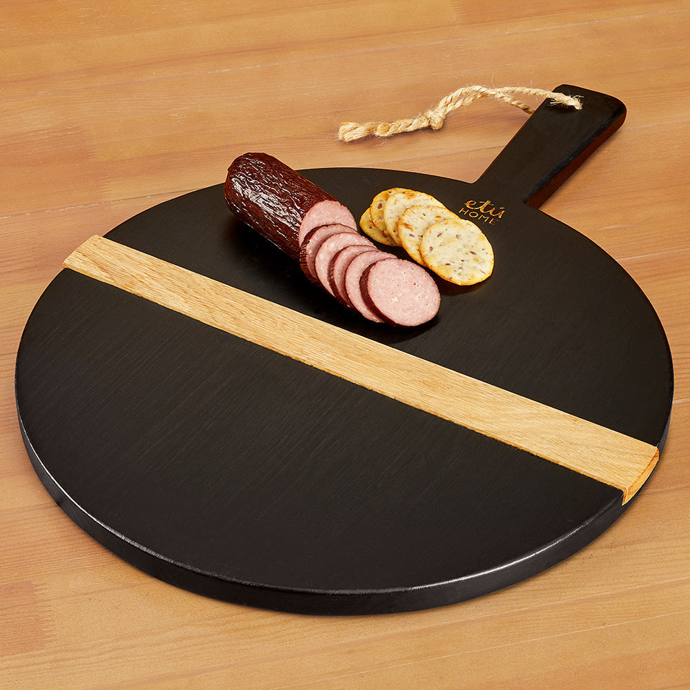 etúHOME Mod Charcuterie Board, Black Round