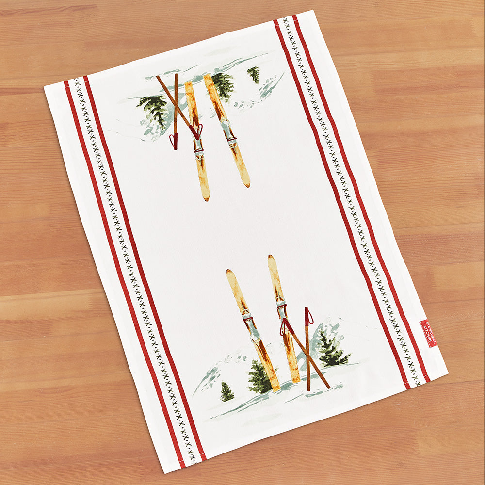 Stonewall Kitchen Tea Towel, Winter Skis