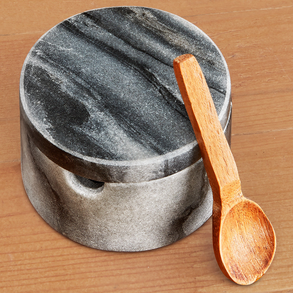 Be Home Anzio Marble Spice Salt Cellar with Spoon