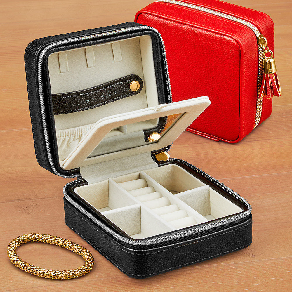 Leah Travel Jewelry Case Red