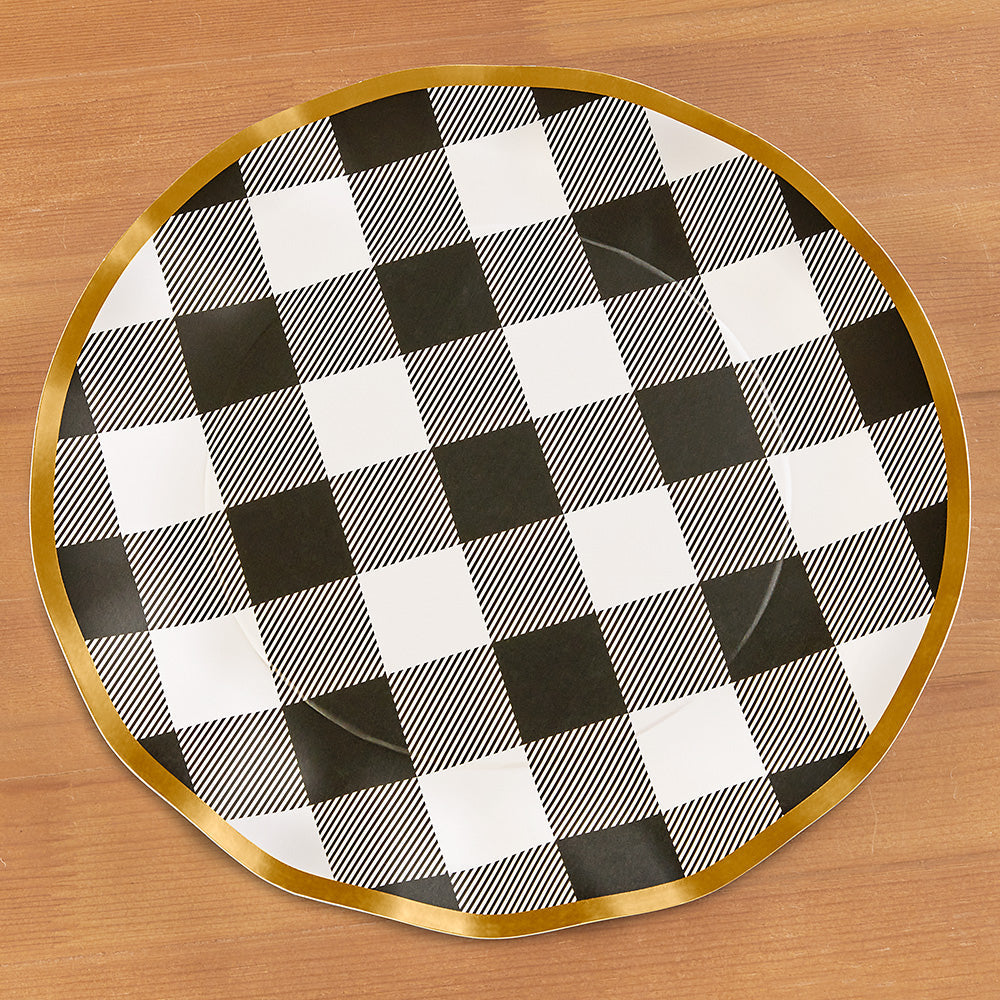 Sophistiplate Paper Plates, Black Buffalo Check