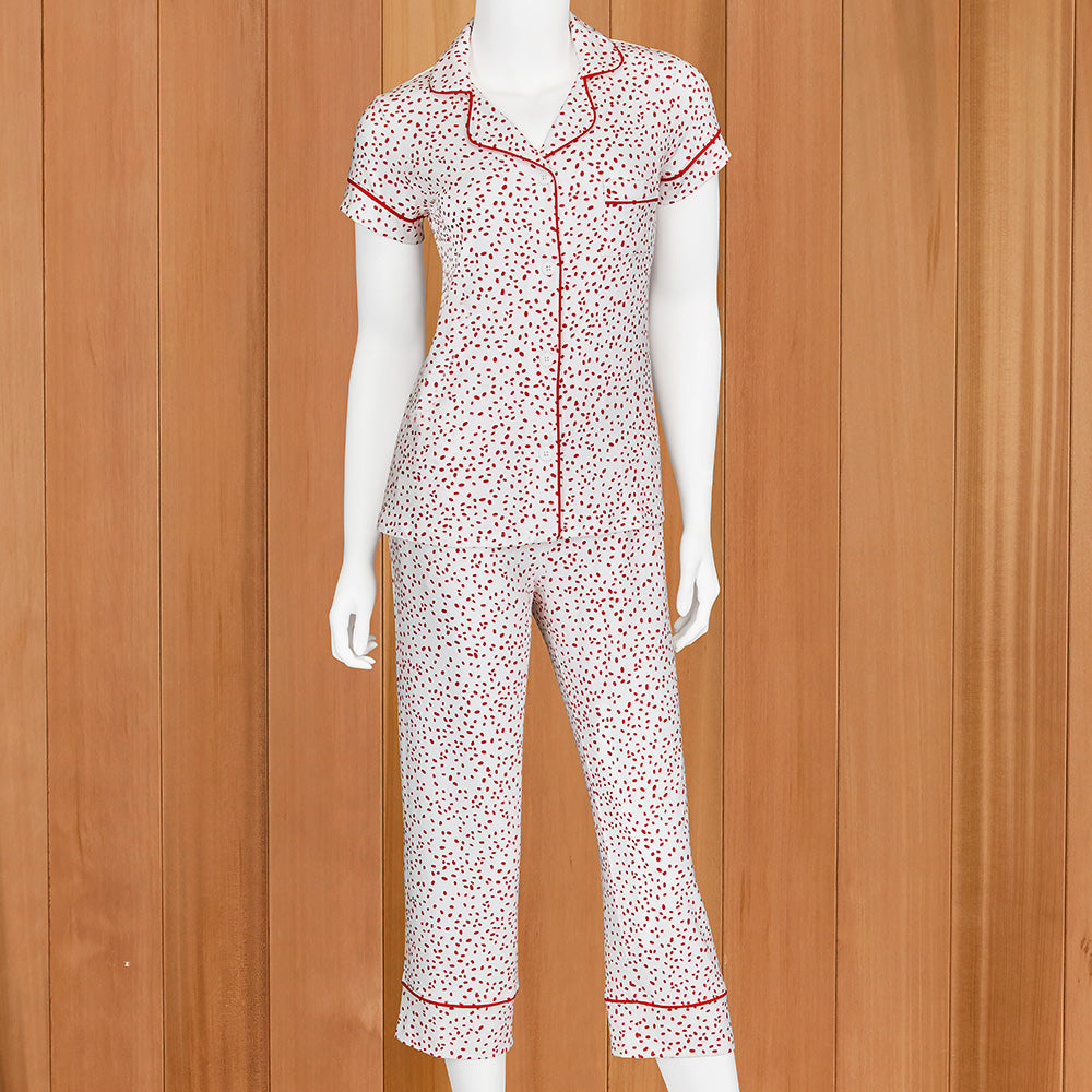 The Cat's Pajamas Women's Pima Knit Capri Pajama Set, Confetti Dot