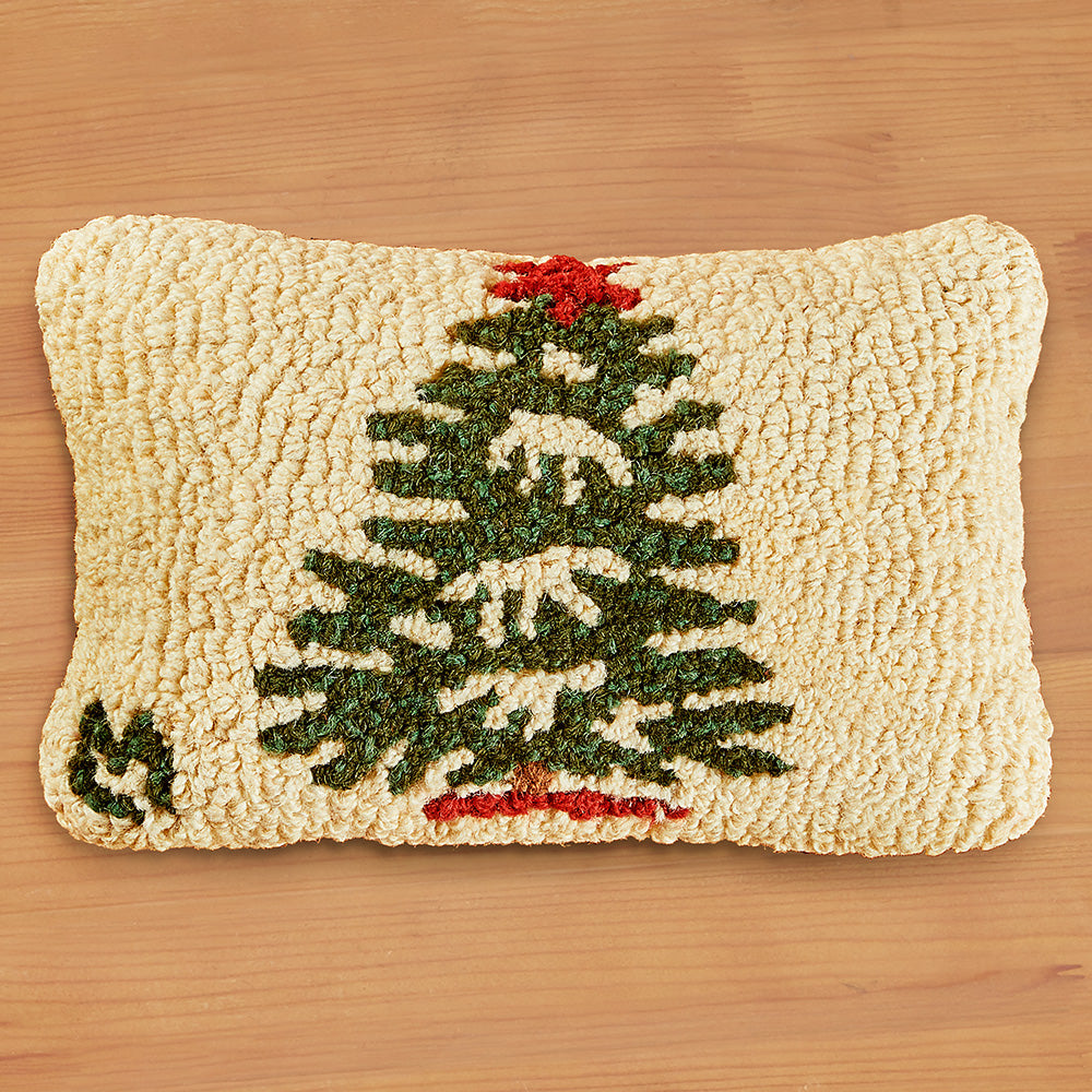 Chandler 4 Corners 8" x 12" Hooked Pillow, Winter Tree