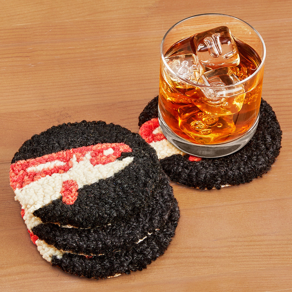 Chandler 4 Corners Hooked Wool Coaster Set, Trout