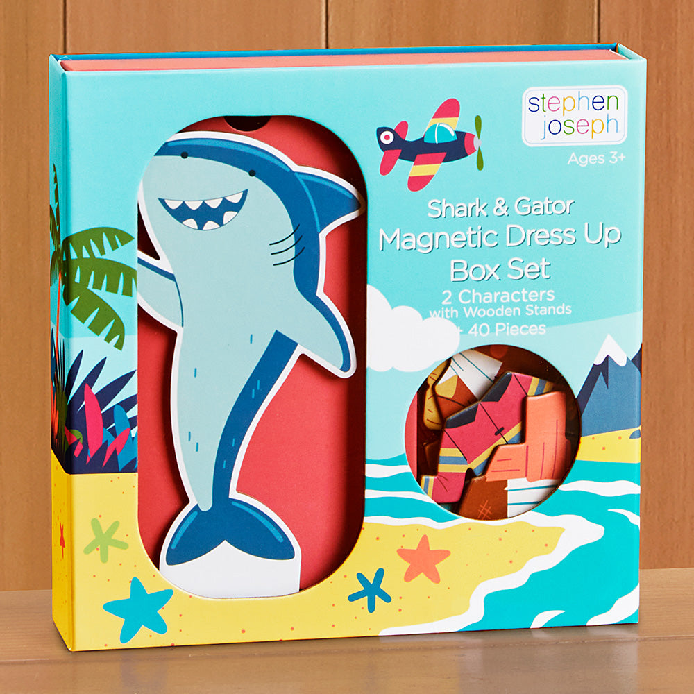 Stephen Joseph Magnetic Dress-Up Box Set, Shark & Gator