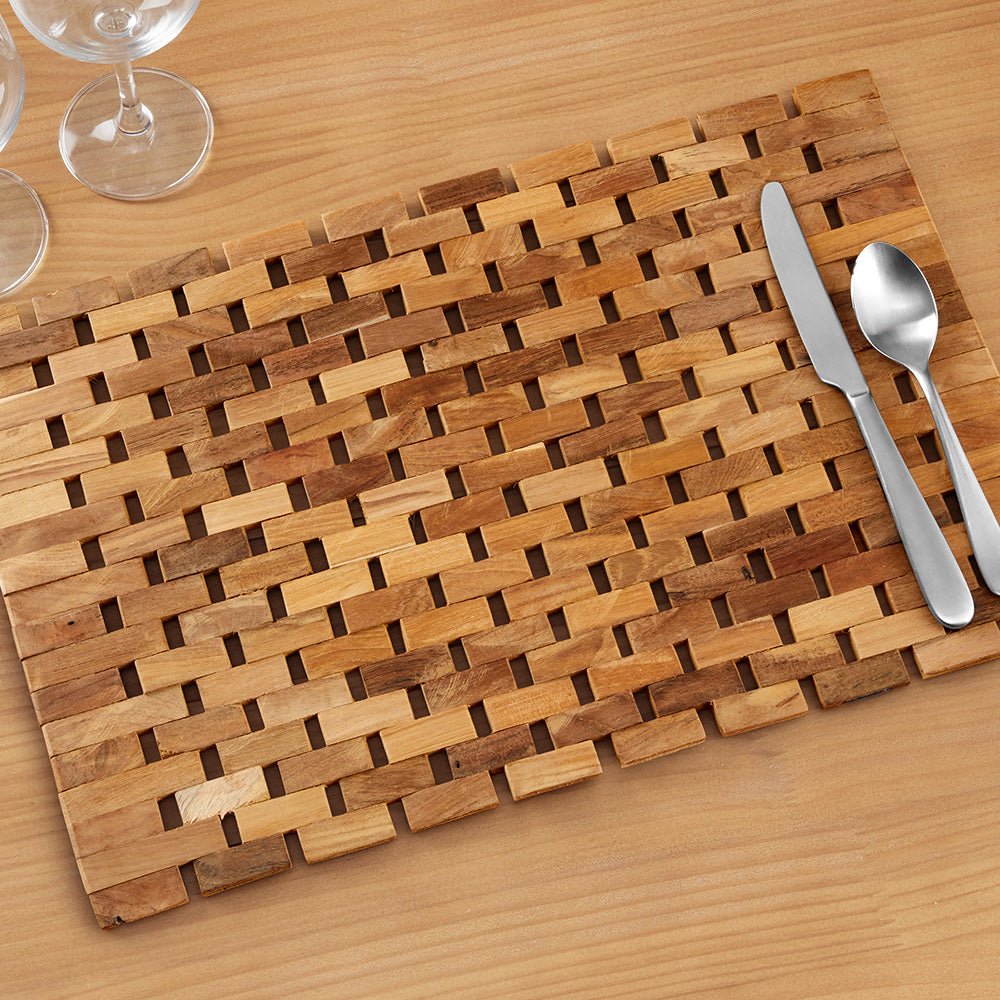 Montes Doggett Woven Teak Placemat