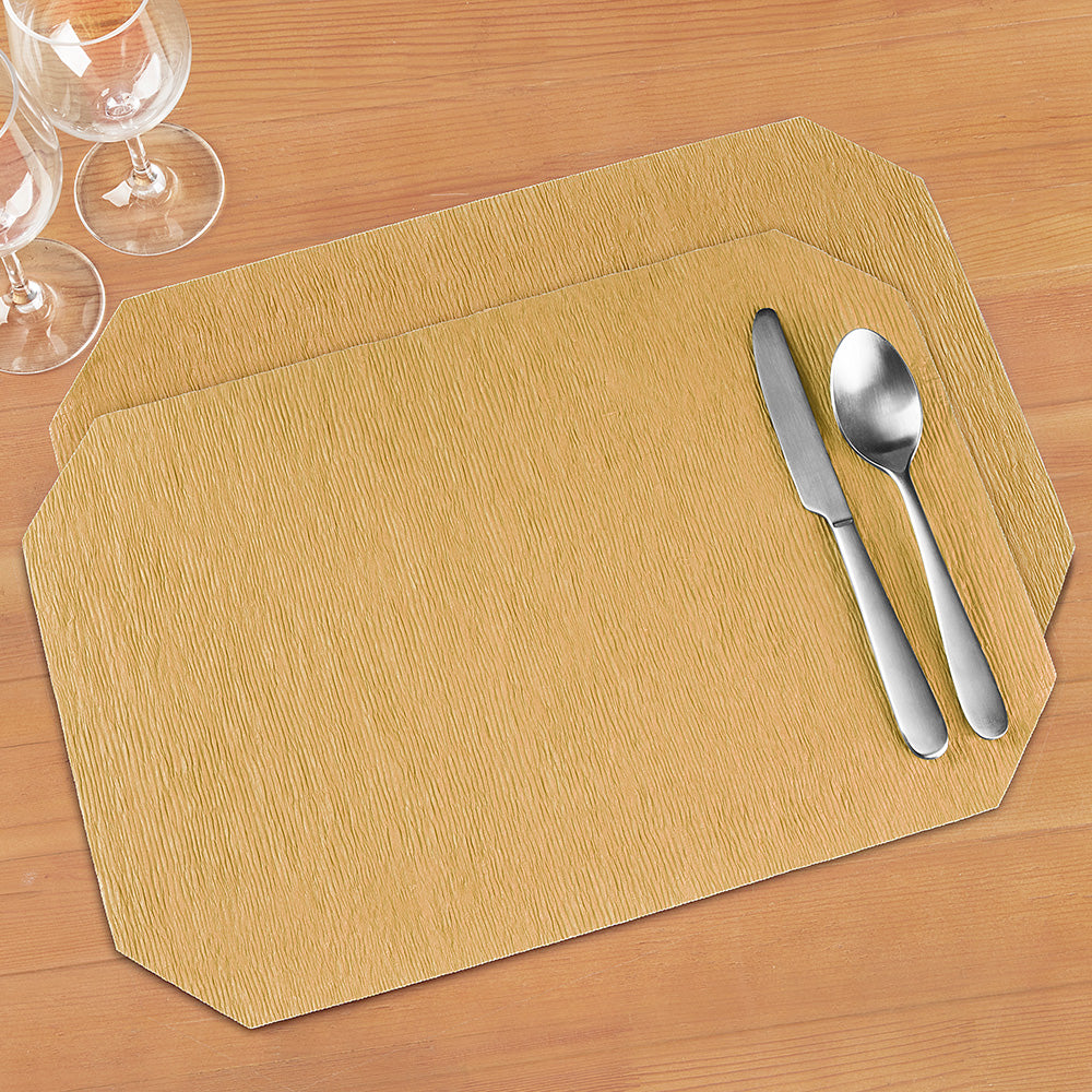 Skyros Designs "Peasant Mats" Reversible Wax-Coated Crinkled Paper Placemats