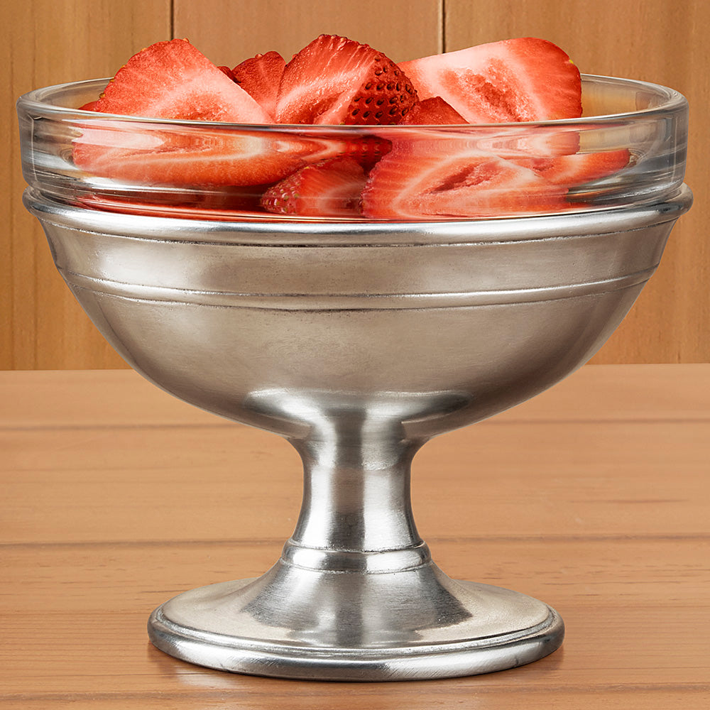 MATCH Pewter and Glass Dessert Dish