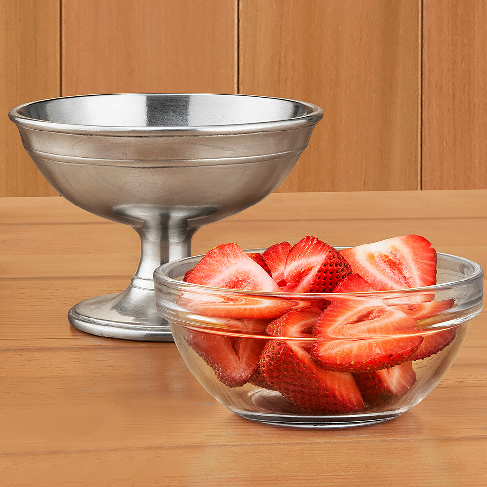 MATCH Pewter and Glass Dessert Dish
