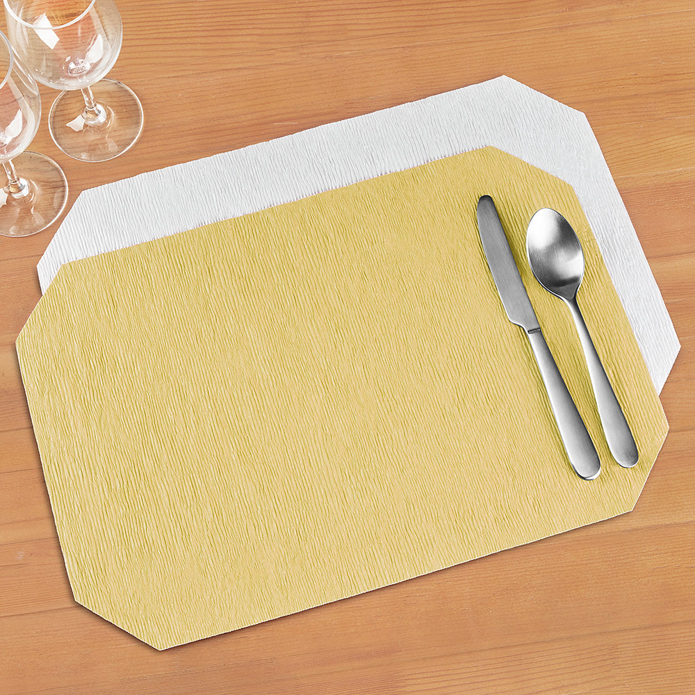 Skyros Designs "Peasant Mats" Reversible Wax-Coated Crinkled Paper Placemats